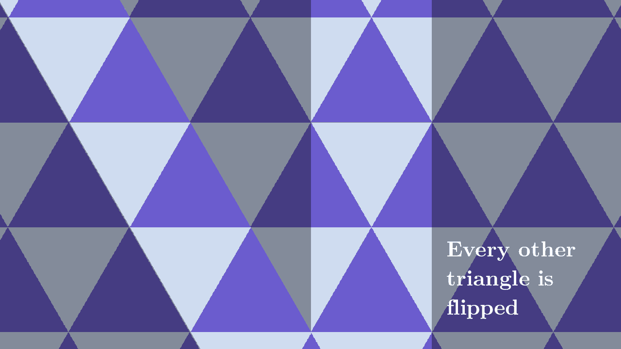 Flipped triangles are colored light and non-flipped dark